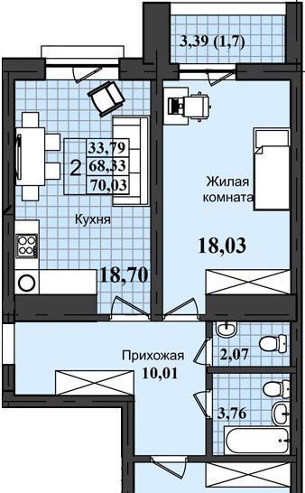 квартира г Оренбург р-н Ленинский ул Ильи Глазунова 18 фото 1