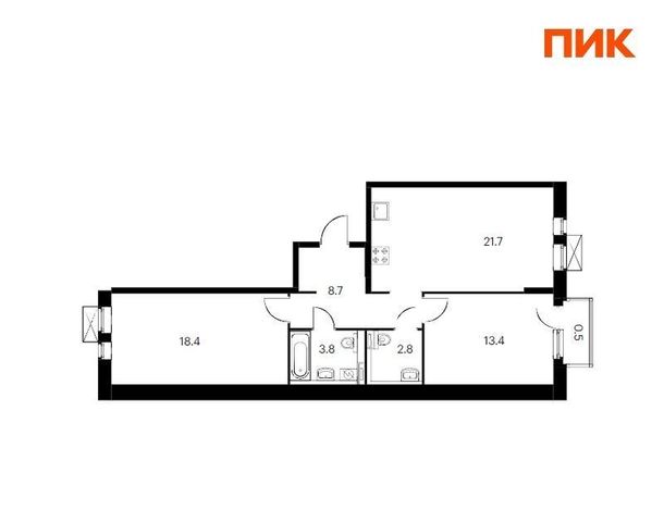 квартира г Обнинск 55-й микрорайон ЖК Московский квартал 4д фото