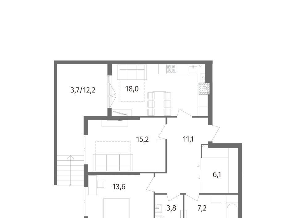 квартира г Калининград р-н Центральный ул Маршала Борзова 109 фото 3