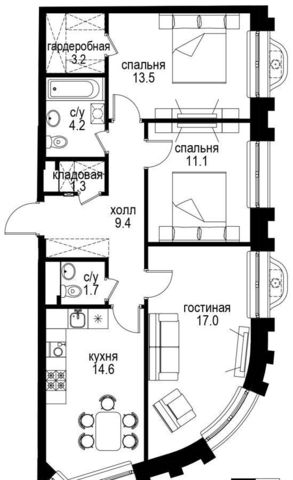 квартира г Москва метро Электрозаводская Басманный наб Семеновская 13а вл. 3 фото