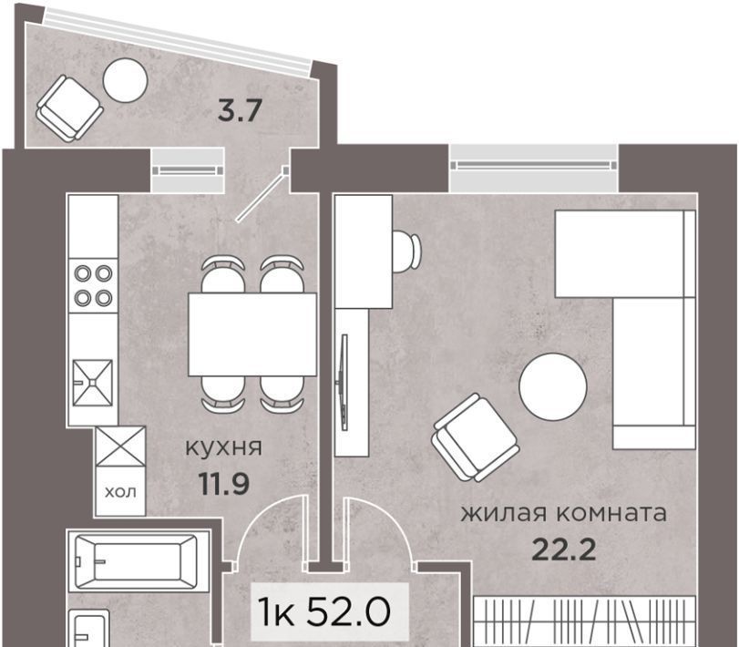 квартира г Калининград р-н Московский ул Б.Хмельницкого 50 фото 1