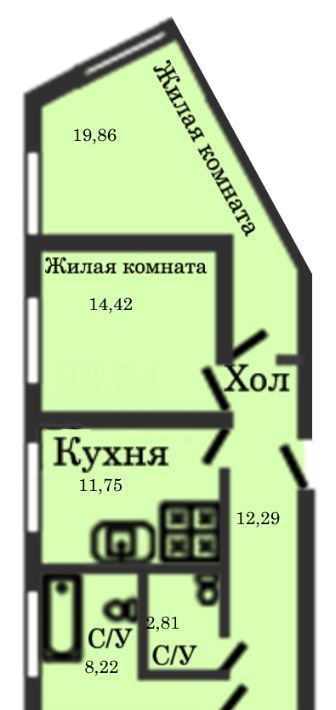 квартира г Калининград р-н Центральный район Хуфен ул Генерал-фельдмаршала Румянцева 7 фото 1