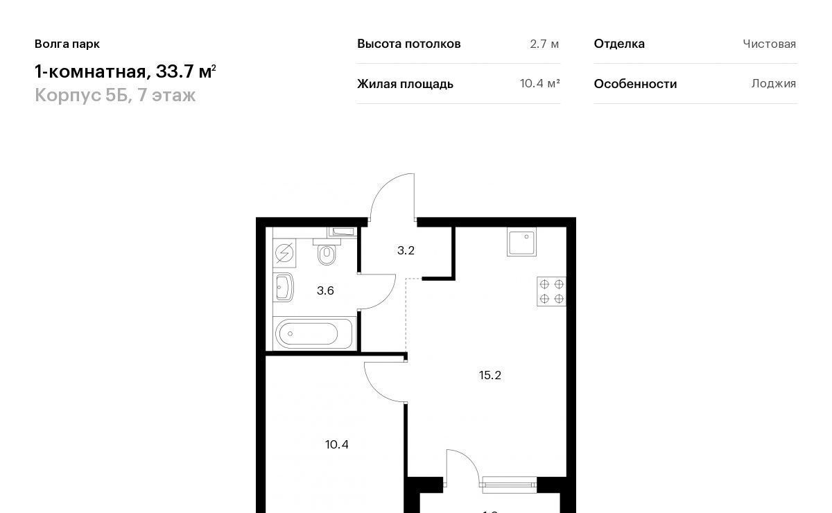 квартира г Ярославль п Сокол ЖК Волга Парк 5б р-н Фрунзенский жилрайон фото 1