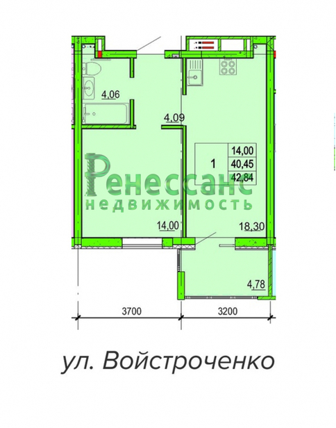 квартира г Брянск р-н Советский ул им. О.С. Визнюка 14 фото 4