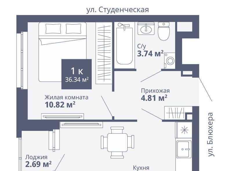 квартира г Екатеринбург Уральская ул Раевского 18/5 фото 1