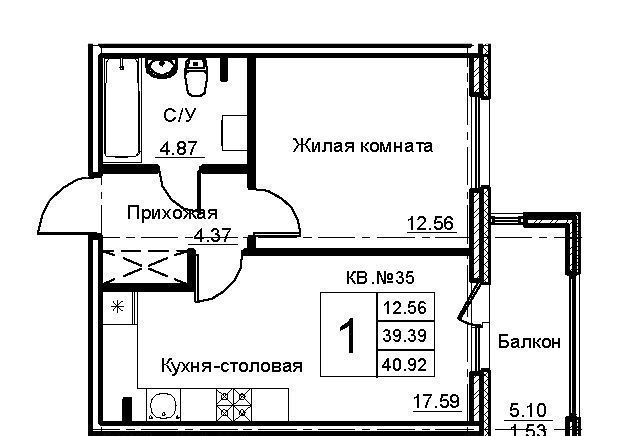 квартира г Санкт-Петербург метро Комендантский Проспект р-н Приморский территория Каменка пр-кт Комендантский 67 муниципальный округ Коломяги фото 4