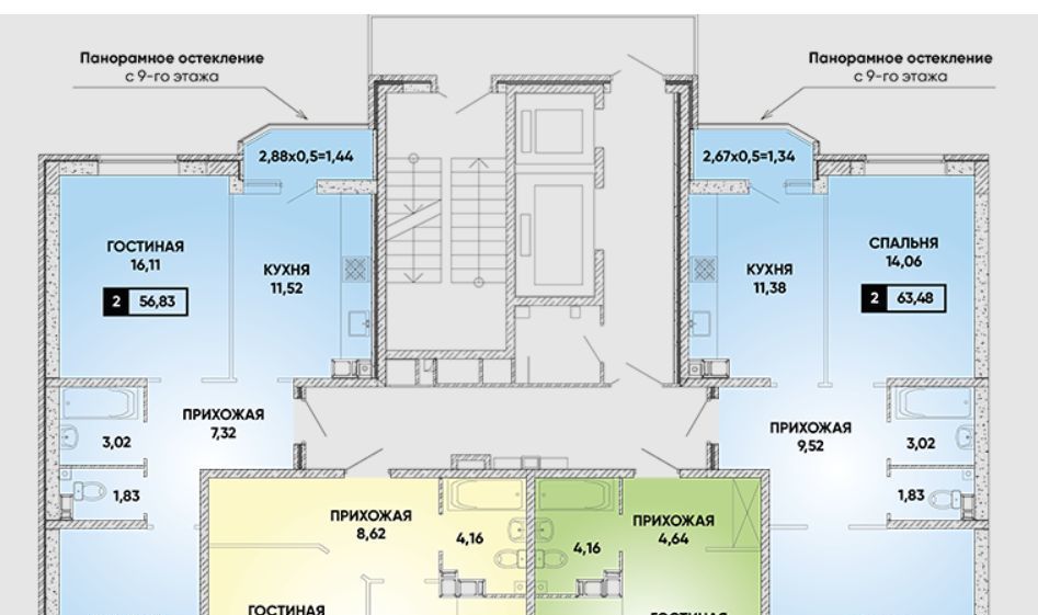 квартира г Краснодар р-н Прикубанский микрорайон «Губернский» фото 2