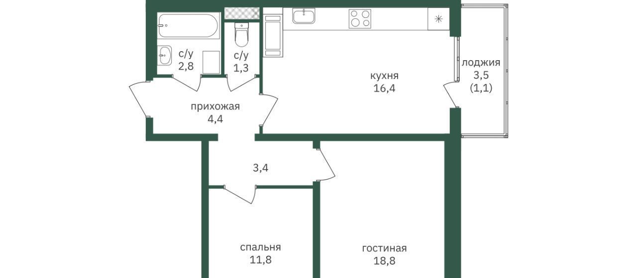 квартира г Москва метро Лесопарковая ЖК «Зеленая вертикаль» 5 фото 1