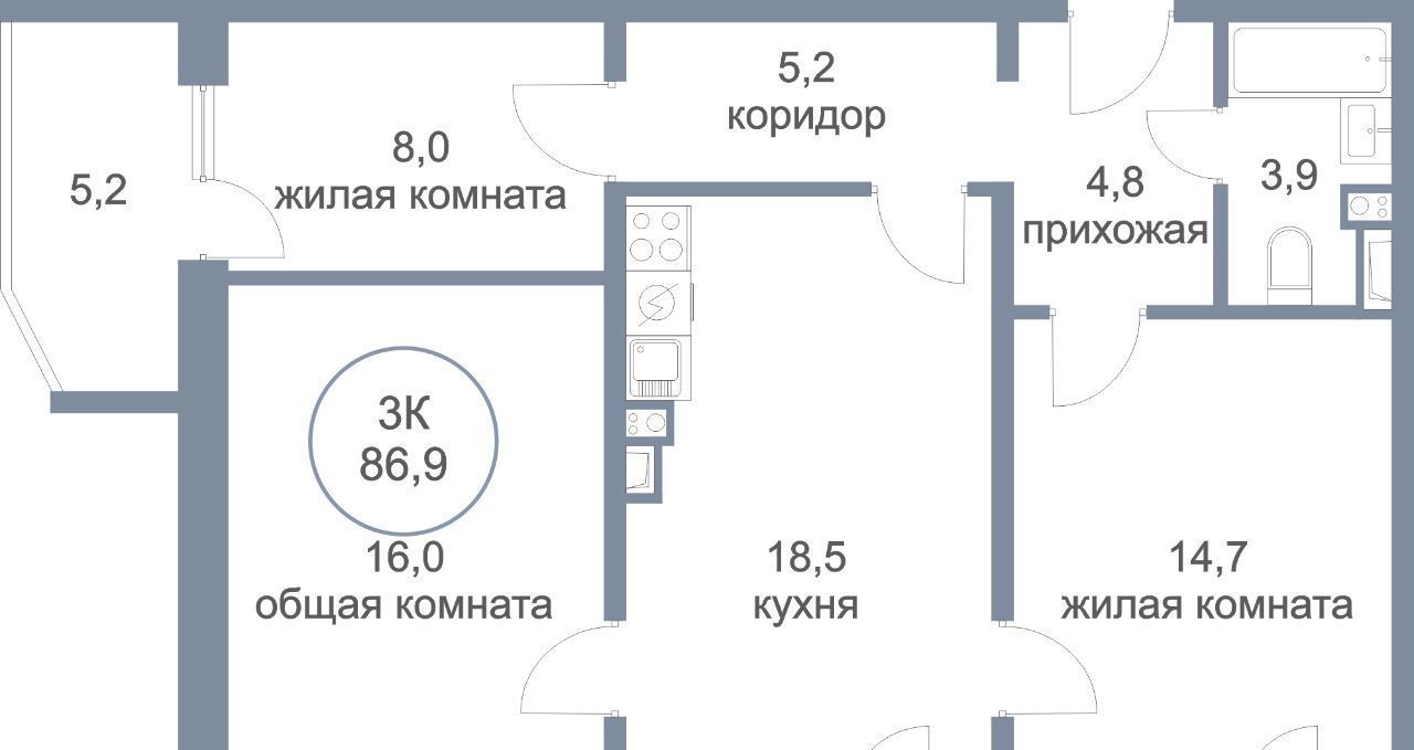 квартира г Сургут пос Гидростроитель ул Монтажников 3 фото 1