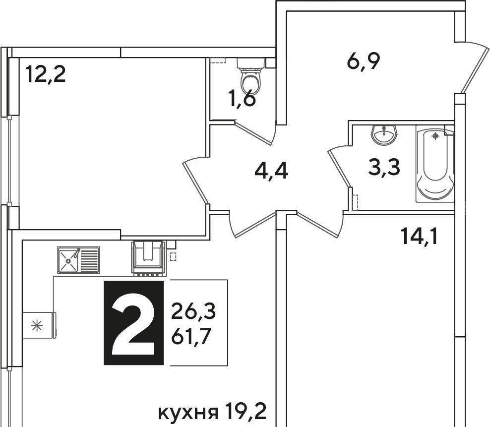 квартира г Краснодар р-н Прикубанский ул Западный Обход 52 ЖК «Самолет» Прикубанский округ фото 1