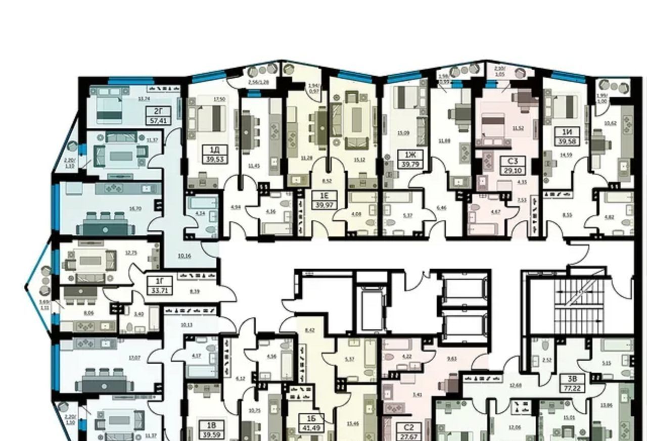 квартира г Ростов-на-Дону р-н Кировский ул Красноармейская 157в/83с 2 фото 2