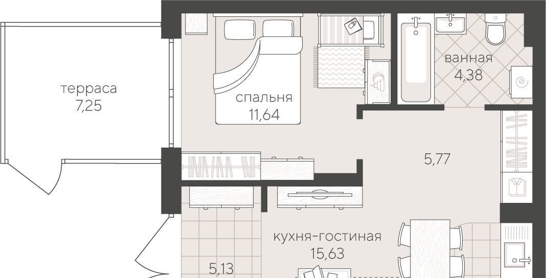 квартира г Тюмень р-н Ленинский ЖК «Скандиа. Квартал у озера» Ново-Гилевский жилрайон фото 1