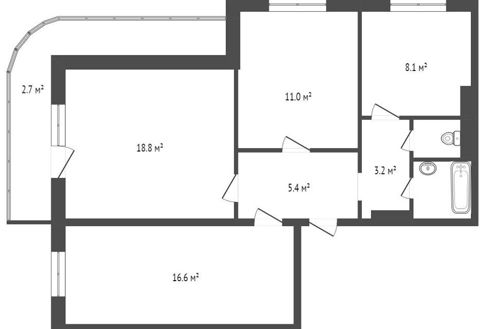 квартира г Красноярск ул Михаила Годенко 1 фото 6