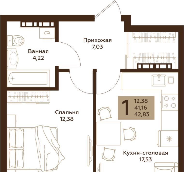 квартира г Екатеринбург Площадь 1905 года, ул. Начдива Васильева, 34 фото 1