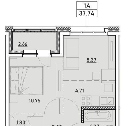 квартира г Иркутск р-н Ленинский Иркутск-2 Зенит жилой комплекс фото 1