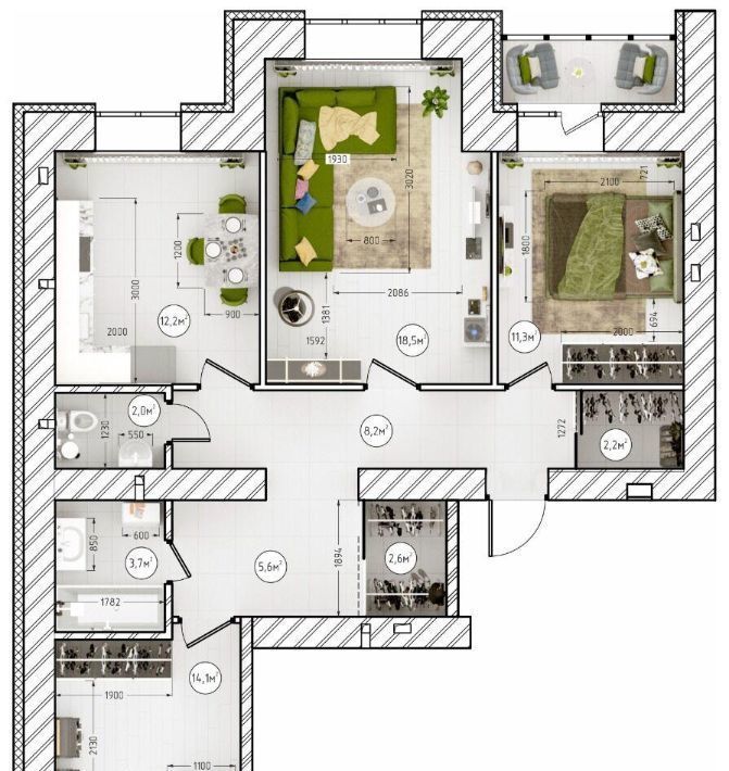 квартира г Кемерово р-н Ленинский б-р Строителей 60к/5 фото 1