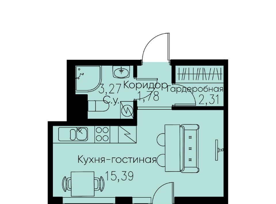 квартира р-н Всеволожский г Кудрово ЖК Айди Кудрово 4 Улица Дыбенко, Заневское городское поселение фото 1