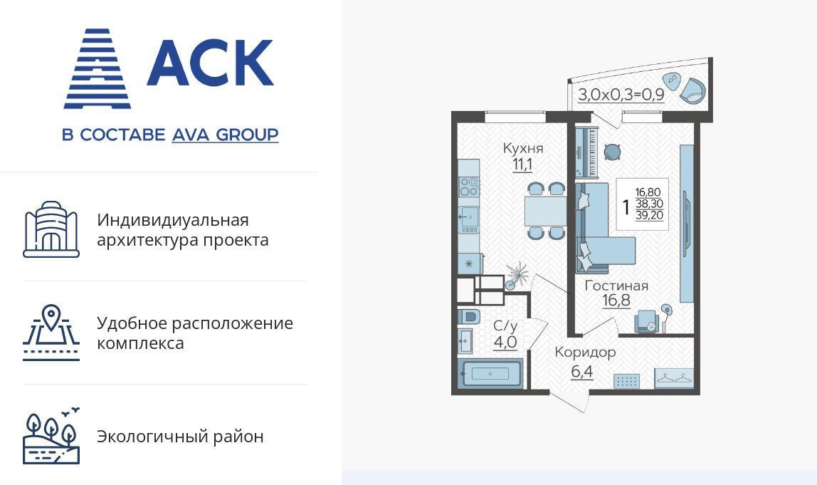 квартира г Краснодар р-н Прикубанский Парковый ул Садовое кольцо 3 ЖК «Зеленодар» Прикубанский округ фото 1