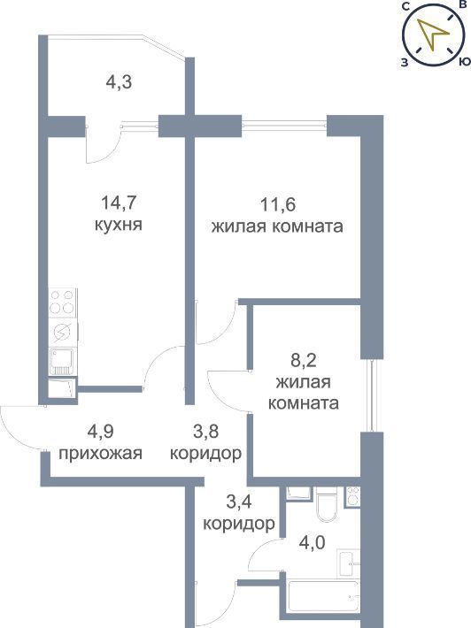 квартира г Ханты-Мансийск ул Георгия Величко 13 фото 1