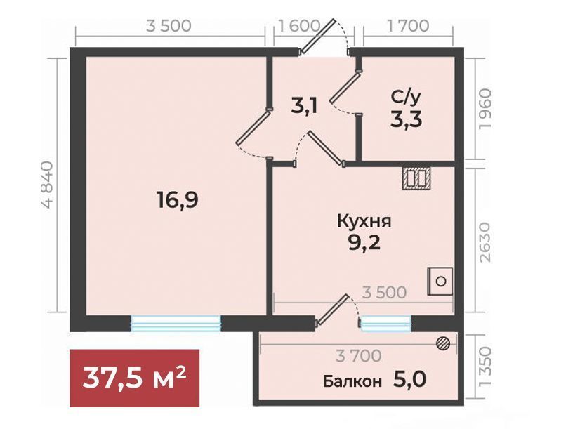 квартира г Ставрополь р-н Промышленный ЖК Европейский-4 № 35 мкр фото 1