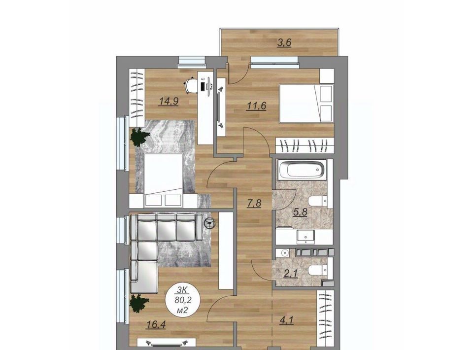 квартира г Петрозаводск Древлянка-9 Древлянка-2 ЖК «Каскад» фото 1