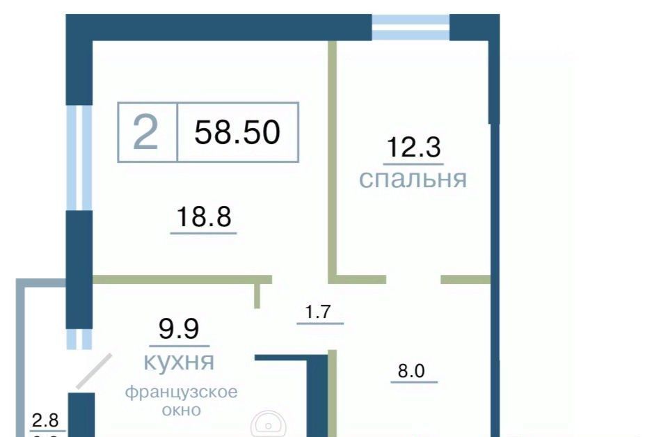 квартира г Красноярск р-н Железнодорожный ЖК Дубенский фото 1