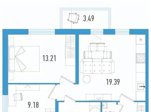 квартира г Санкт-Петербург п Шушары пр-кт Старорусский 9 ЖК Аэросити-3 метро Купчино фото 1