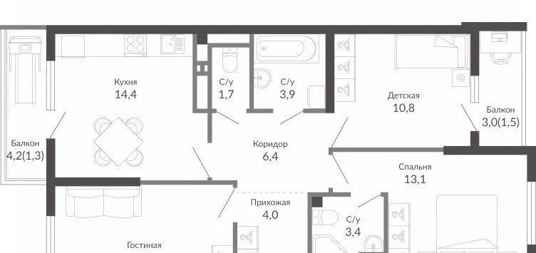 квартира г Новороссийск р-н Центральный ЖК Облака 2 фото 3