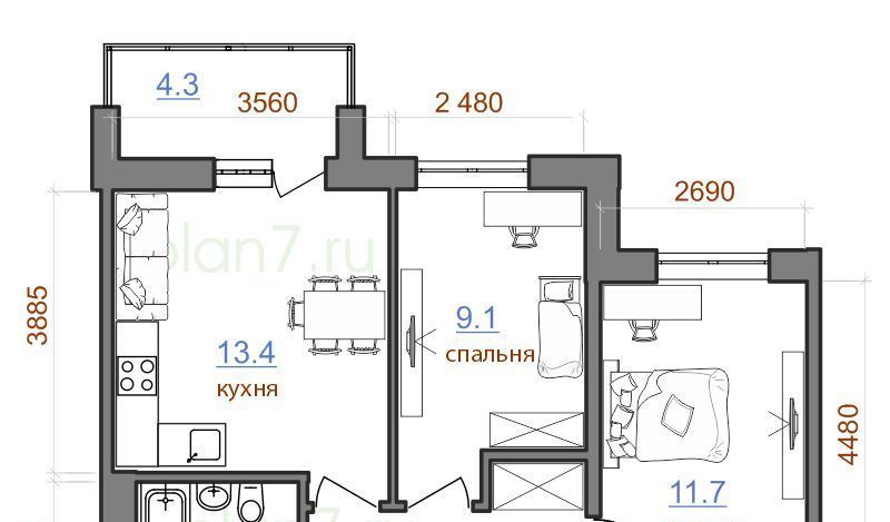 квартира г Иркутск р-н Октябрьский ЖК «АВИАТОR» ИВАТУ городок, с 5/2 фото 1