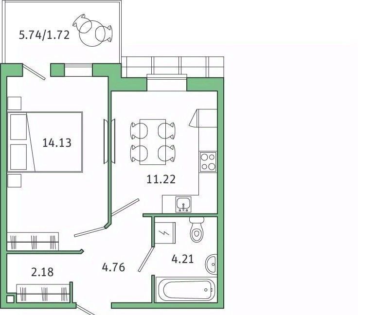 квартира г Колпино ш Рубежное 12 метро Рыбацкое фото 1