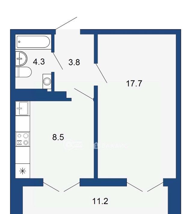 квартира г Воронеж р-н Железнодорожный ул Маршала Одинцова 25б/33 фото 1