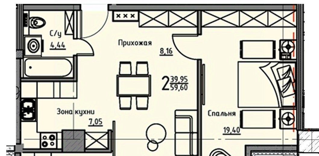 квартира г Воронеж р-н Ленинский ул Куколкина 18 фото 1