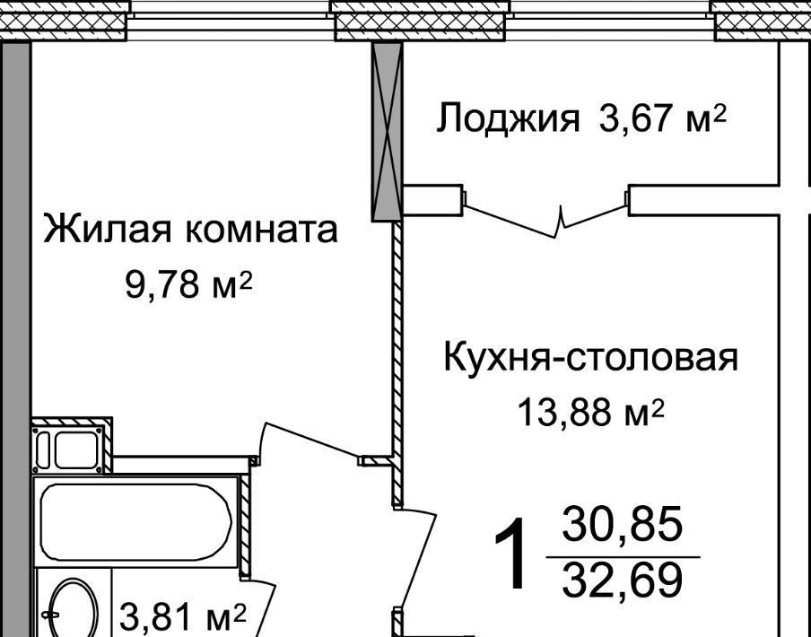 квартира г Нижний Новгород Горьковская ЖК «КМ Тимирязевский» фото 3