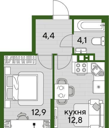 квартира г Краснодар р-н Прикубанский ул им. Анны Ахматовой Восточная улица, 23 фото 2