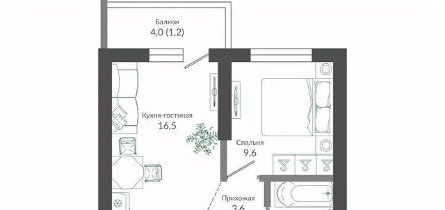 квартира г Сочи р-н Адлерский посёлок Кудепста ЖК Флора Кудепста ул Искры 66/9 1 Хостинский внутригородской район, улица Искры фото