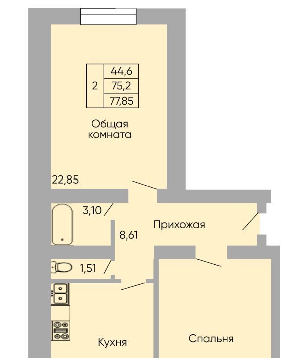 квартира г Ростов-на-Дону р-н Пролетарский Александровка ЖК «Сиреневый квартал» фото 1