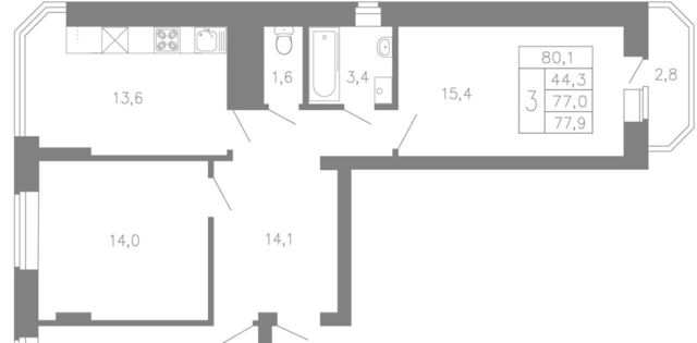 квартира г Воронеж р-н Ленинский ул Кривошеина 13/5 фото