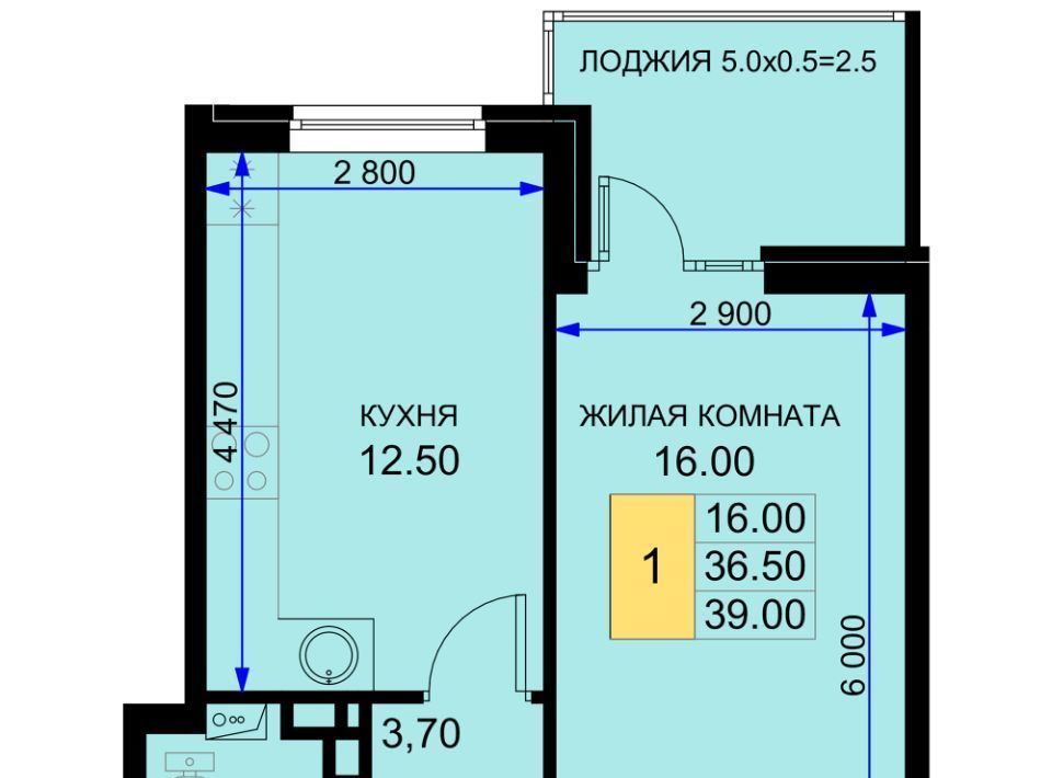 квартира р-н Динской п Южный ул Казачья 4к/2 Южно-Кубанское с/пос фото 1