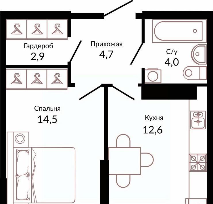 квартира г Краснодар р-н Прикубанский ш. Ближний Западный Обход, 2к 4 фото 3