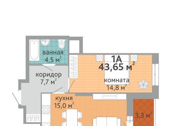 квартира г Екатеринбург Чкаловская ул Краснолесья 108/2 фото 1