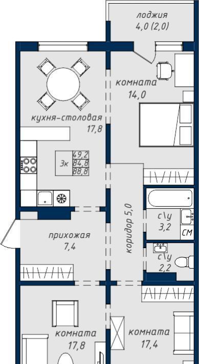 квартира г Барнаул р-н Индустриальный тракт Павловский 307к/3 фото 1