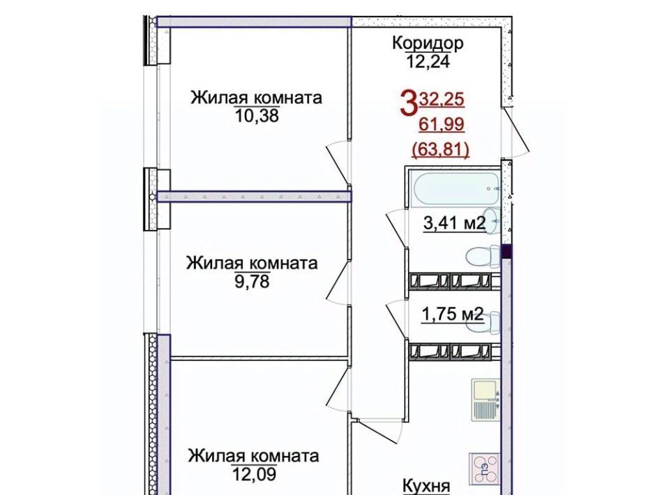 квартира г Ярославль р-н Фрунзенский ЖК «АЭРОПАРК» фото 1