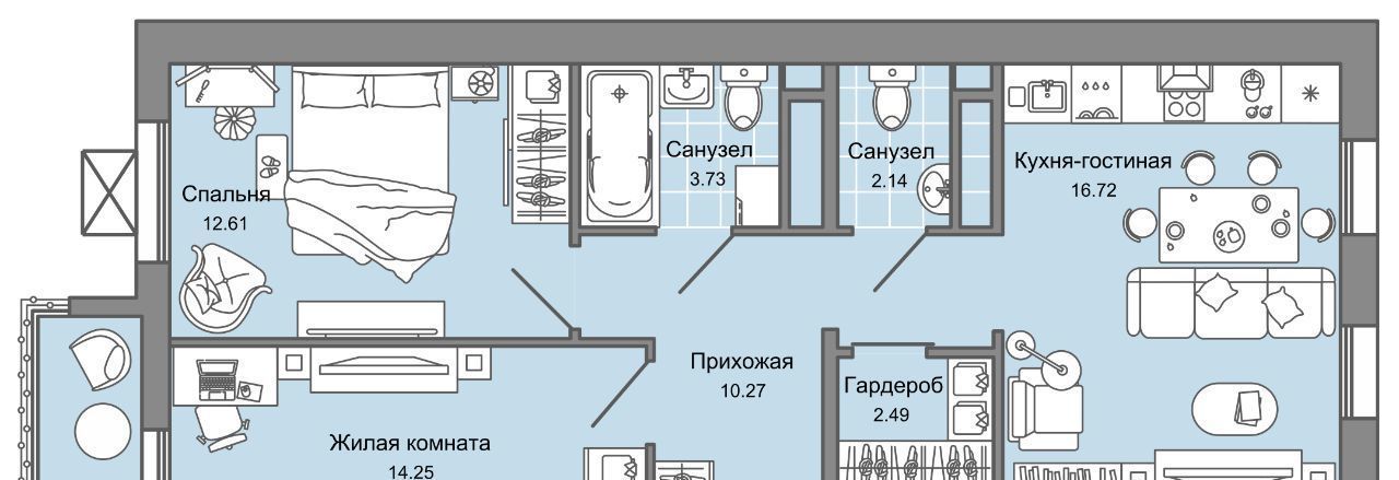 квартира г Ульяновск р-н Заволжский Новый Город ЖК Юлла 10-й кв-л фото 1