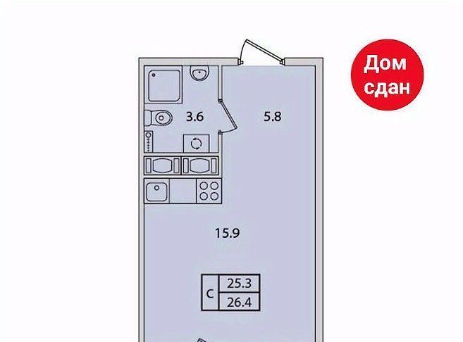 квартира р-н Ломоносовский п Новогорелово ул Современников 1к/1 Виллозское городское поселение, Проспект Ветеранов фото 1