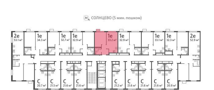 квартира г Москва метро Солнцево район Солнцево ЖК Лучи-2 фото 2