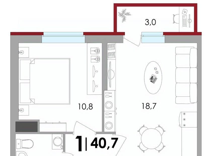 квартира р-н Калининский д Батино ул Сергея Есенина 37 фото 1