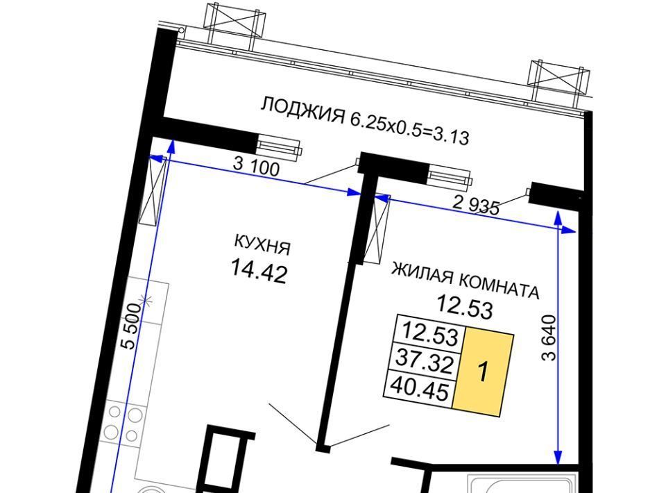 квартира г Краснодар р-н Центральный ул Новая ЖК Фонтаны 78 с 2 фото 1