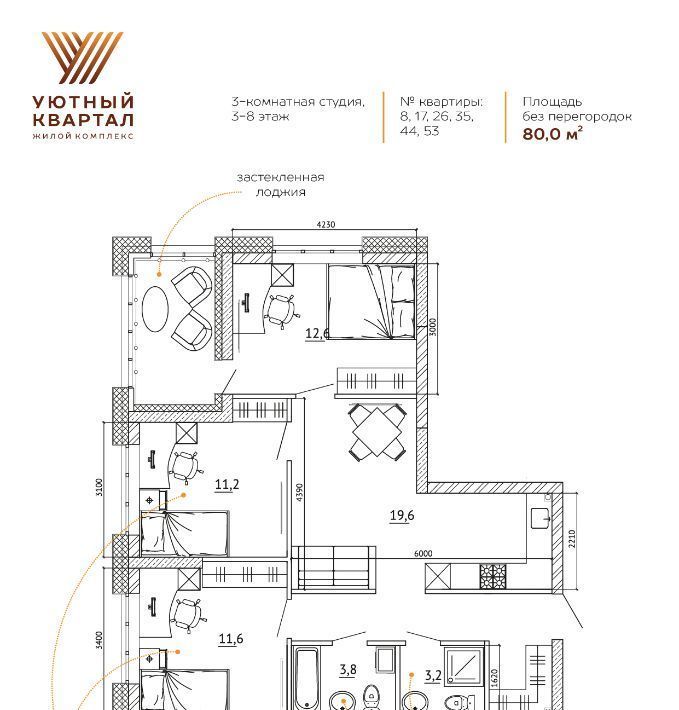 квартира г Кемерово р-н Ленинский ЖК «Уютный Квартал» фото 1