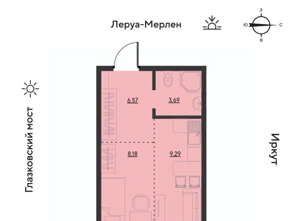 квартира г Иркутск р-н Свердловский ул Набережная Иркута 23 Затон кв-л фото 1