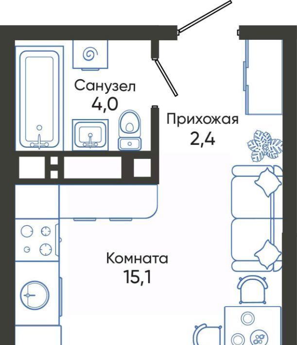 квартира г Новороссийск р-н Центральный ул Куникова 47г ш Мысхакское фото 2